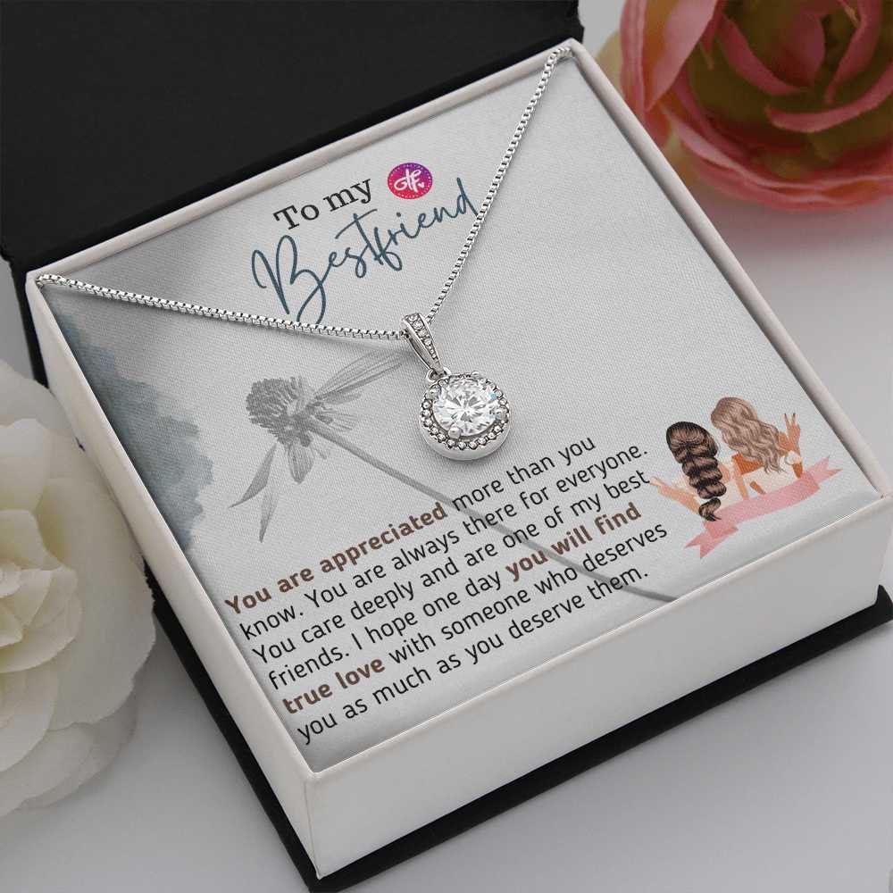 You Are Appreciated - Gift from Bestfriend Eternal Hope Necklace Jewelry with Pendant Gift and Message Card For Newly Breakup Broken Hearted