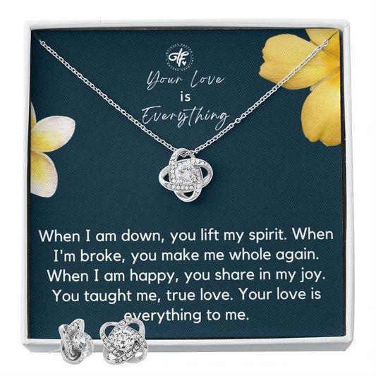 Your Love Is Everything - Best Earring & Necklace Set Gift For Wife From Husband - From Boyfriend To Girlfriend