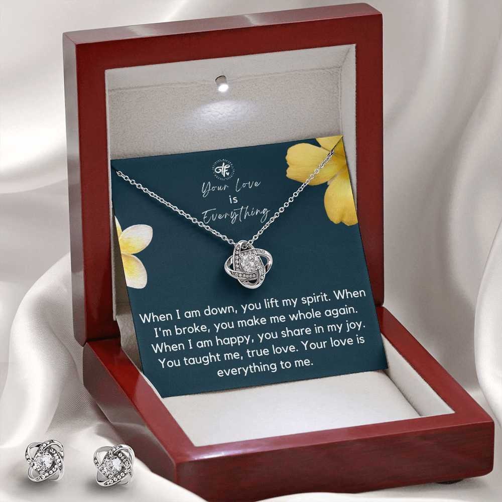 Your Love Is Everything - Best Earring & Necklace Set Gift For Wife From Husband - From Boyfriend To Girlfriend