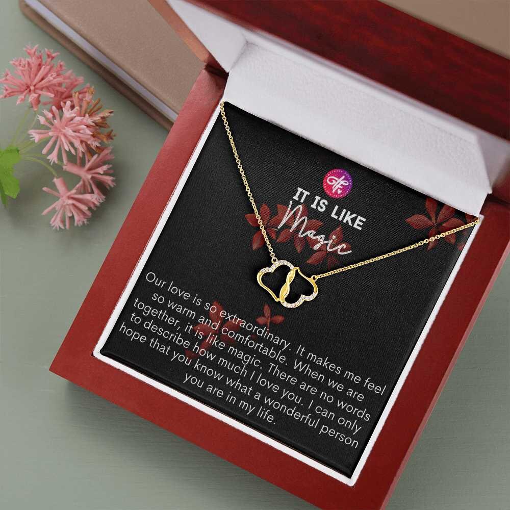 It Is Like Magic - Everlasting Love Two Hearts Necklace Pendant Jewelry Best Gift For Wife From Husband - Gift For Girlfriend