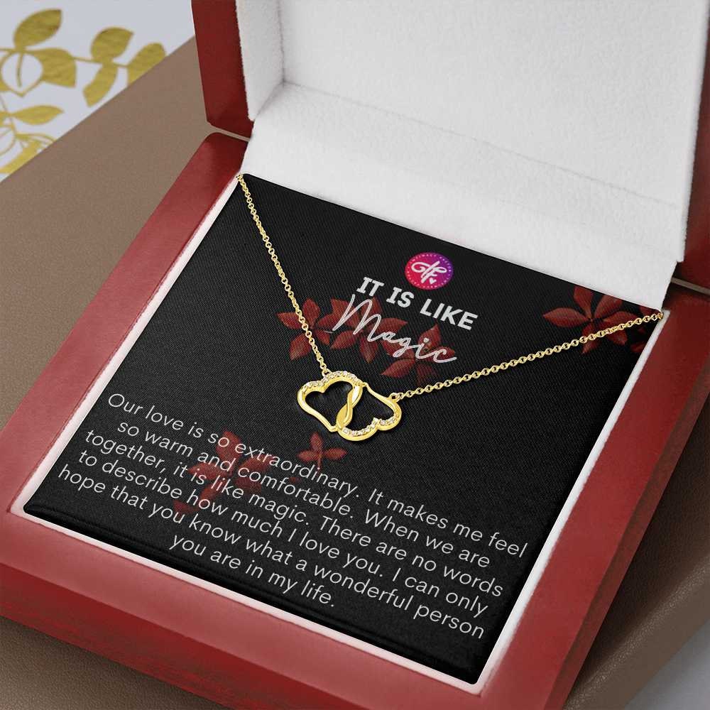 It Is Like Magic - Everlasting Love Two Hearts Necklace Pendant Jewelry Best Gift For Wife From Husband - Gift For Girlfriend