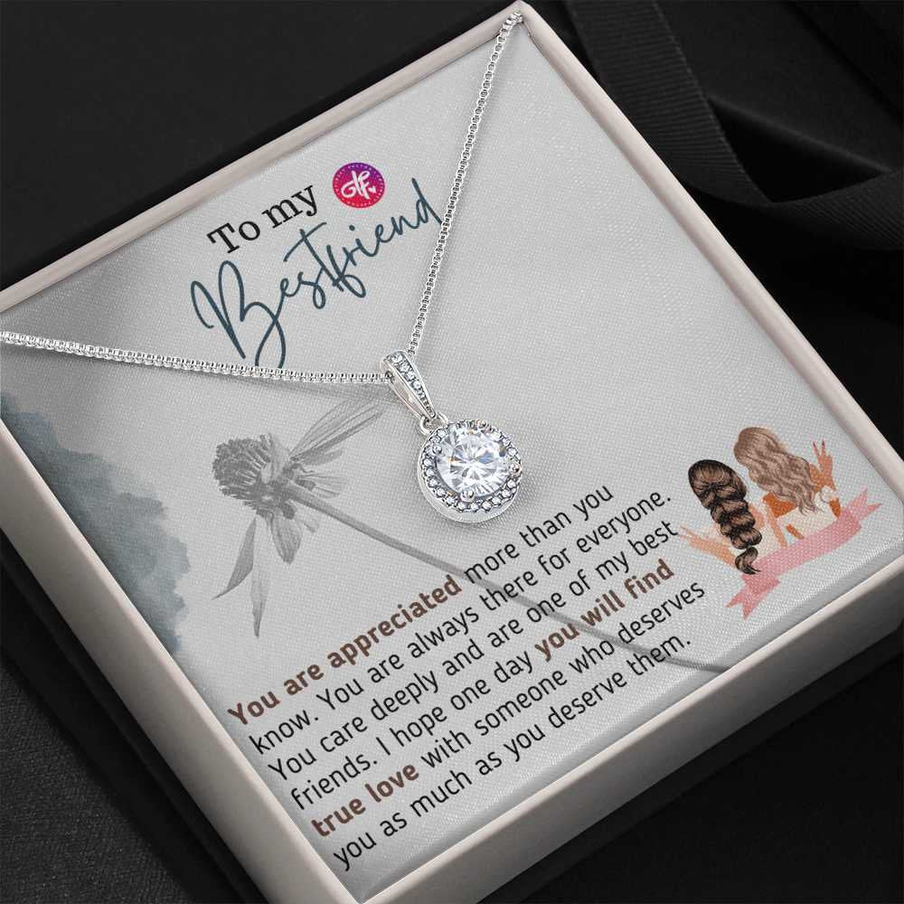 You Are Appreciated - Gift from Bestfriend Eternal Hope Necklace Jewelry with Pendant Gift and Message Card For Newly Breakup Broken Hearted