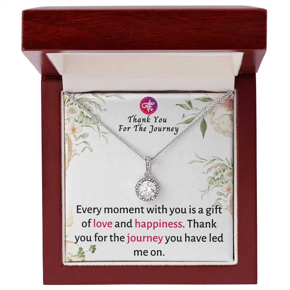 Thank You For The Journey - Best Message Card with Necklace Jewelry Gift For Wife for Her Birthday or Wedding Anniversary From Husband