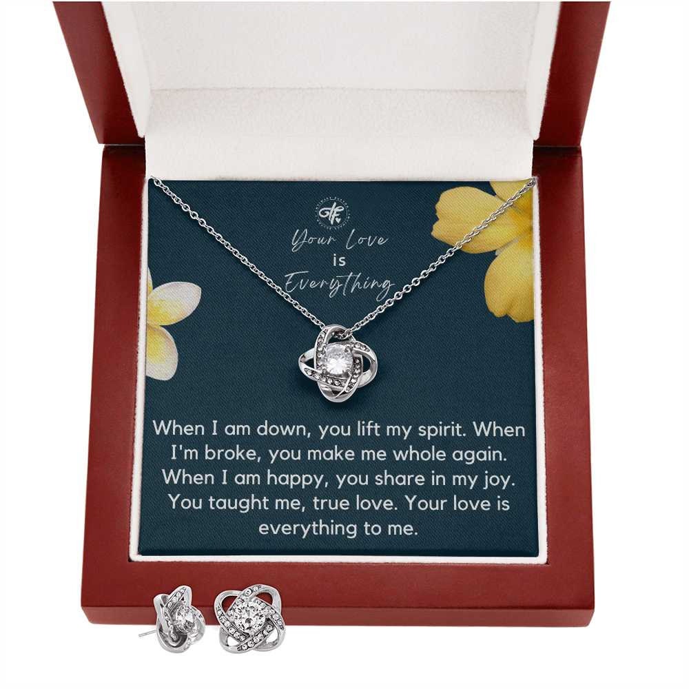 Your Love Is Everything - Best Earring & Necklace Set Gift For Wife From Husband - From Boyfriend To Girlfriend