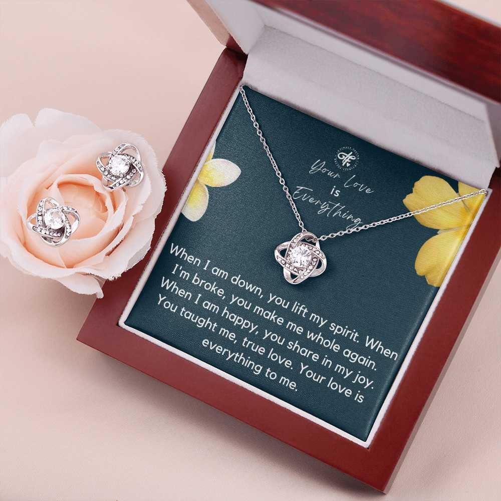 Your Love Is Everything - Best Earring & Necklace Set Gift For Wife From Husband - From Boyfriend To Girlfriend