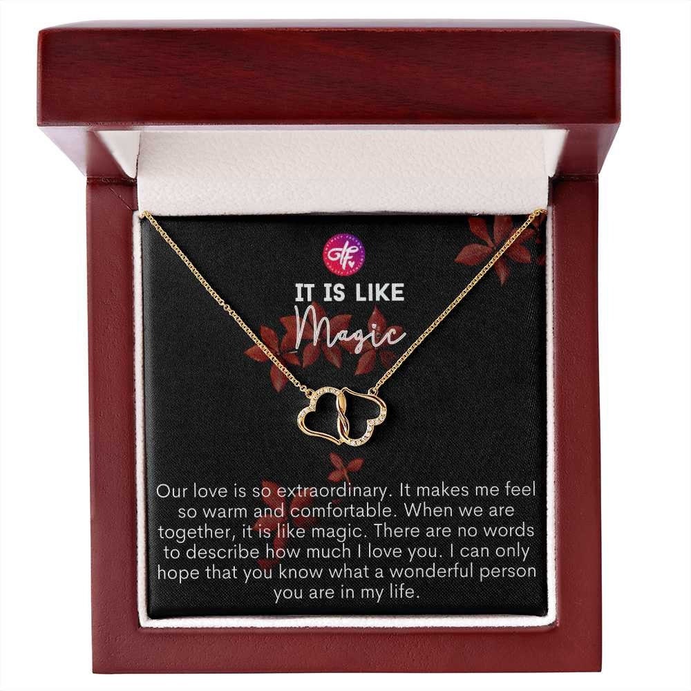 It Is Like Magic - Everlasting Love Two Hearts Necklace Pendant Jewelry Best Gift For Wife From Husband - Gift For Girlfriend