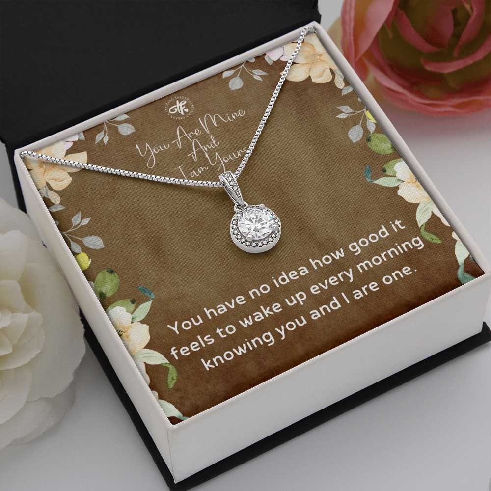 You Are Mine And I Am Yours - Eternal Hope Necklace 14k White Gold Stainless Steel Necklace Jewelry with Message Card - Best Gift For Wife