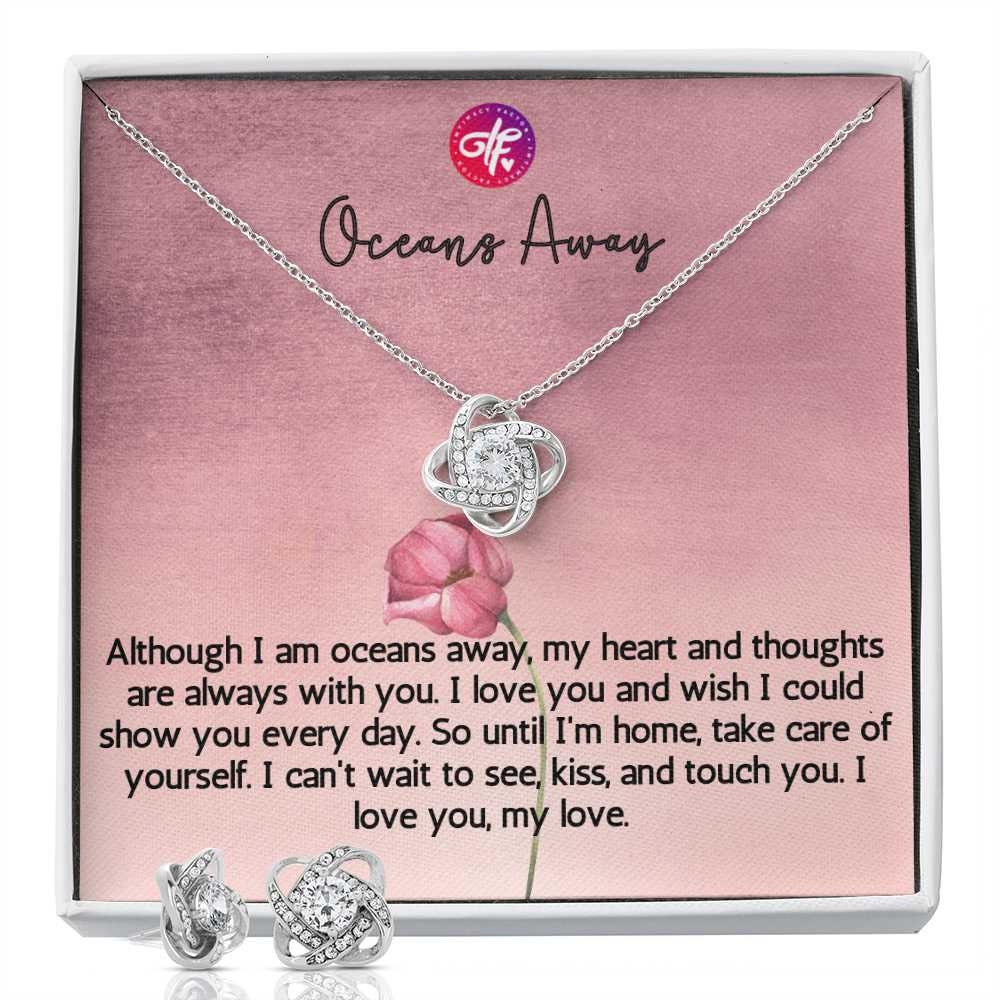 Oceans Away - Long Distance Relationship - Best Gift For Wife or Girlfriend - Gift From Husband - Gift From Boyfriend