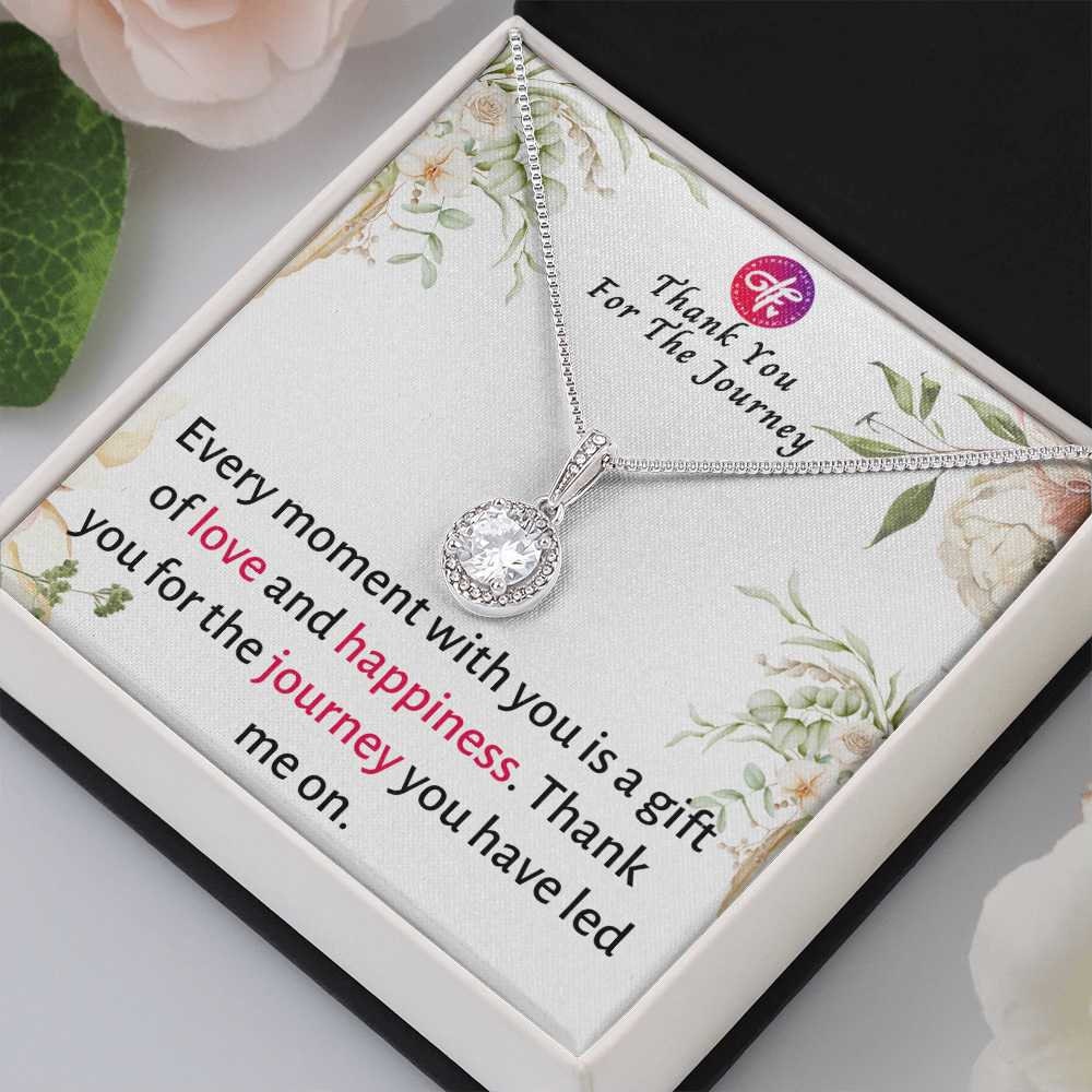 Thank You For The Journey - Best Message Card with Necklace Jewelry Gift For Wife for Her Birthday or Wedding Anniversary From Husband