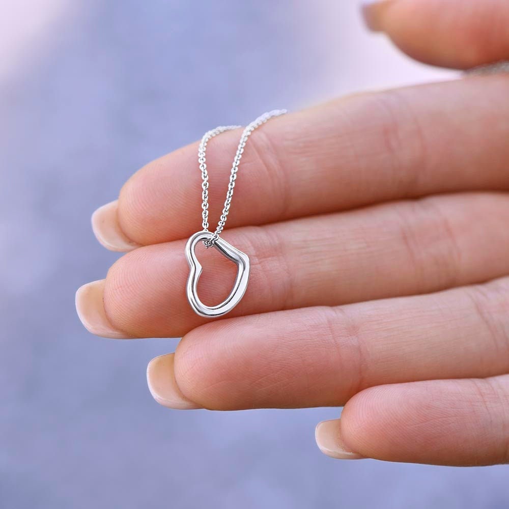 My Love For You - Delicate Heart Necklace For My Wife - Anniversary Gift From Husband