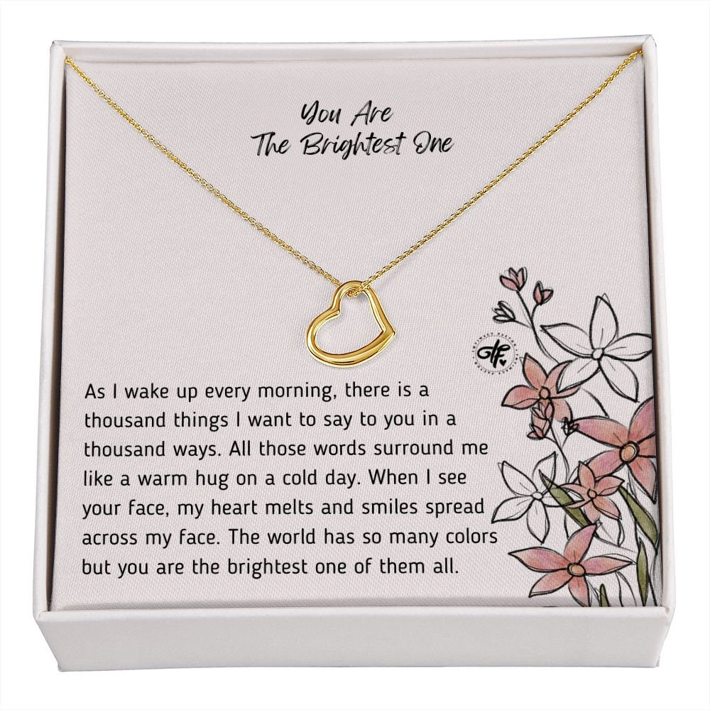 You Are The Brightest One - For My Wife Wedding Anniversary - Minimalist Heart Pendant Necklace Gift From Husband