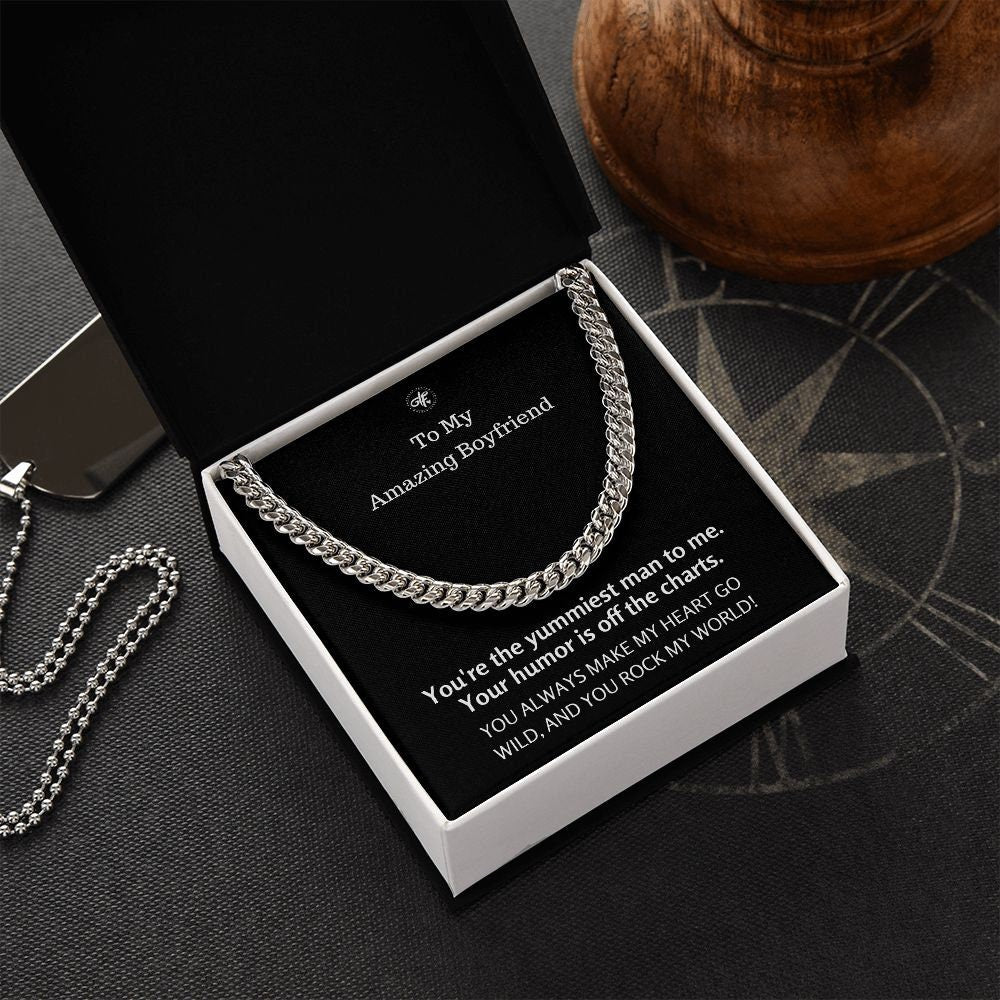 Witty Message Gift For Boyfriend, Boyfriend Necklace, Anniversary Gift For Boyfriend, Message Card With Box, Birthday Present