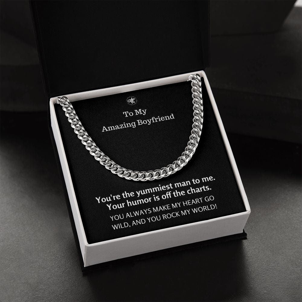 Witty Message Gift For Boyfriend, Boyfriend Necklace, Anniversary Gift For Boyfriend, Message Card With Box, Birthday Present