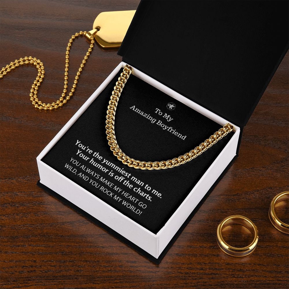 Witty Message Gift For Boyfriend, Boyfriend Necklace, Anniversary Gift For Boyfriend, Message Card With Box, Birthday Present