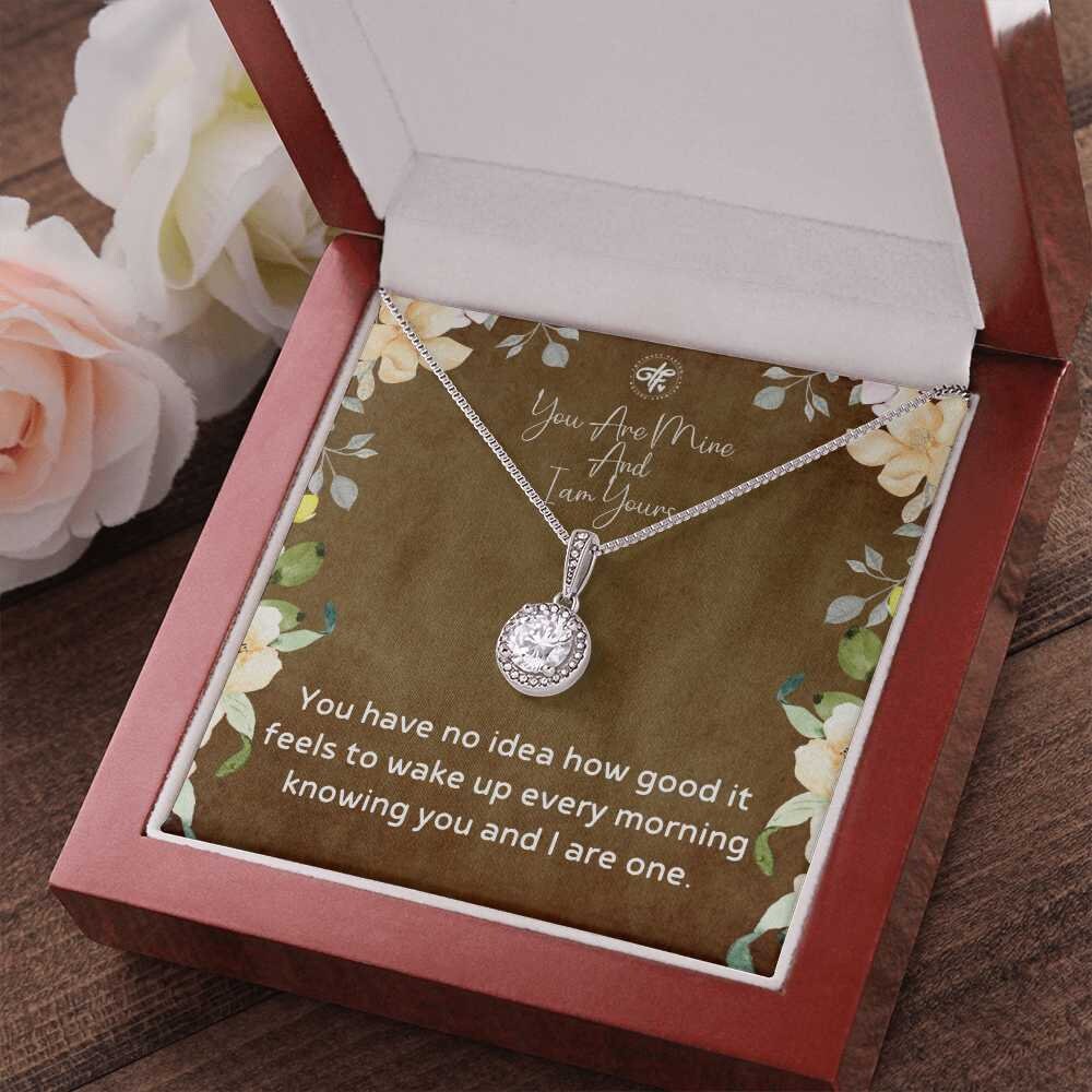 You Are Mine And I Am Yours - Eternal Hope Necklace 14k White Gold Stainless Steel Necklace Jewelry with Message Card - Best Gift For Wife