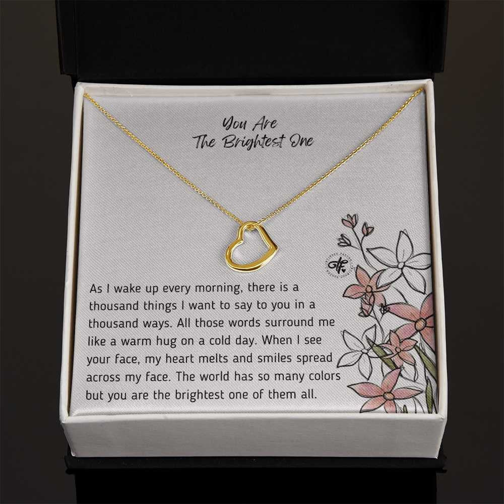 You Are The Brightest One - For My Wife Wedding Anniversary - Minimalist Heart Pendant Necklace Gift From Husband