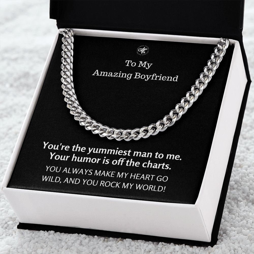 Witty Message Gift For Boyfriend, Boyfriend Necklace, Anniversary Gift For Boyfriend, Message Card With Box, Birthday Present