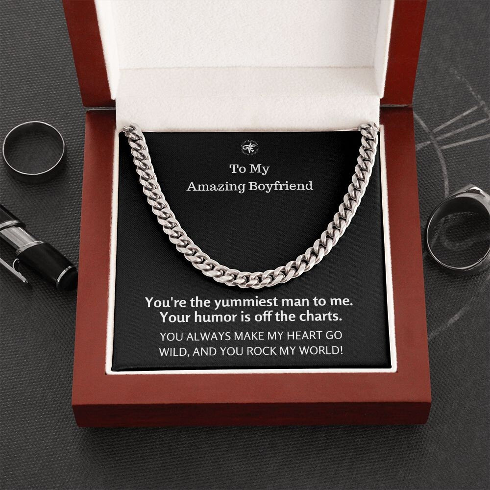 Witty Message Gift For Boyfriend, Boyfriend Necklace, Anniversary Gift For Boyfriend, Message Card With Box, Birthday Present