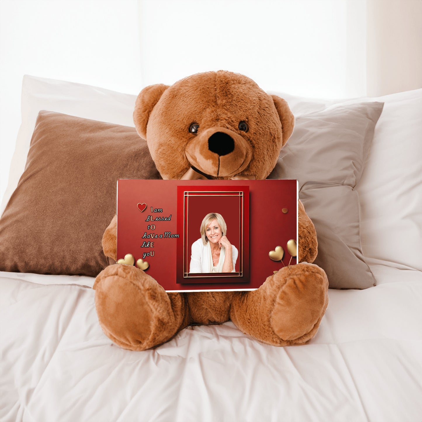 ILOVEU Personalized Teddy Bear with Sign - Gift For Mom