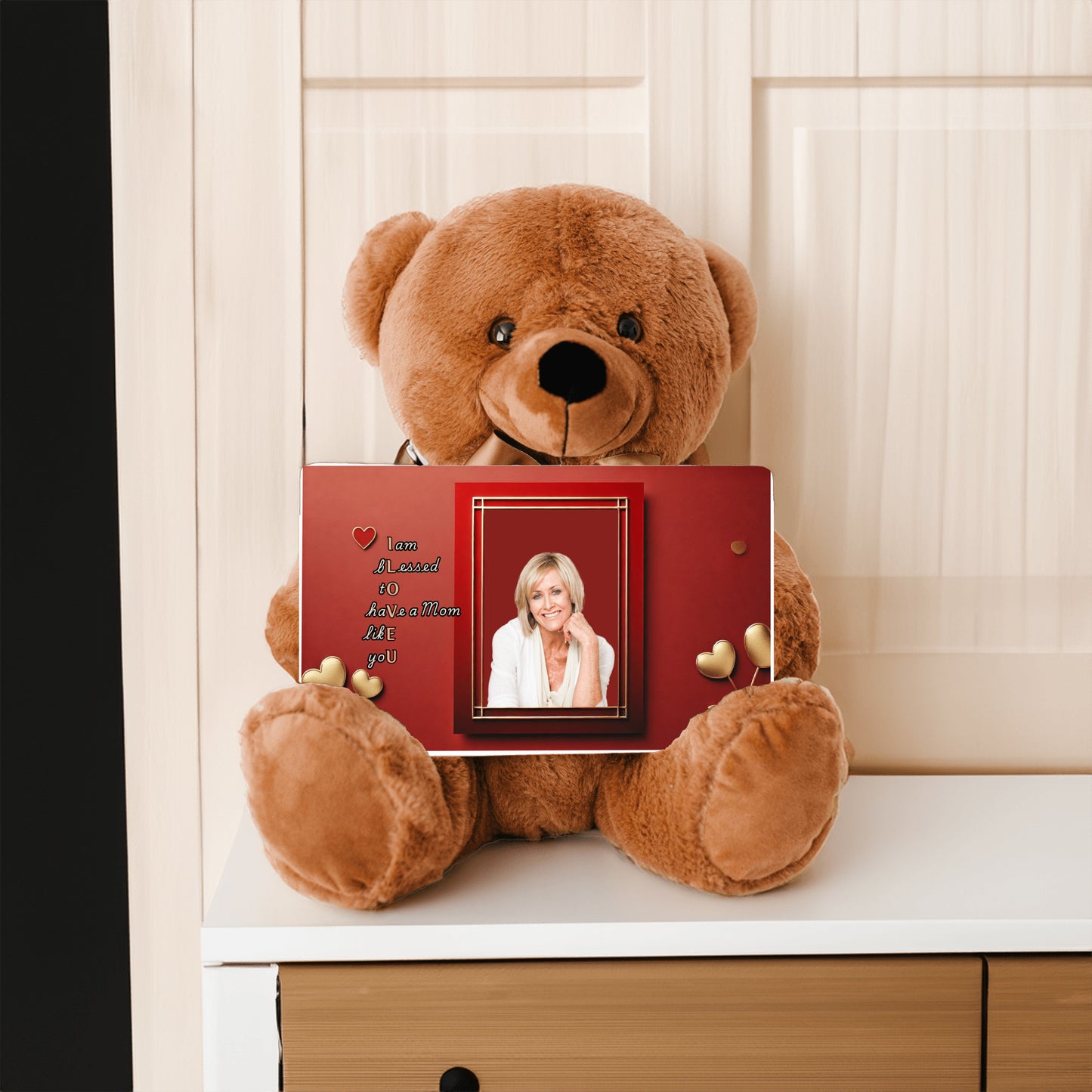 ILOVEU Personalized Teddy Bear with Sign - Gift For Mom