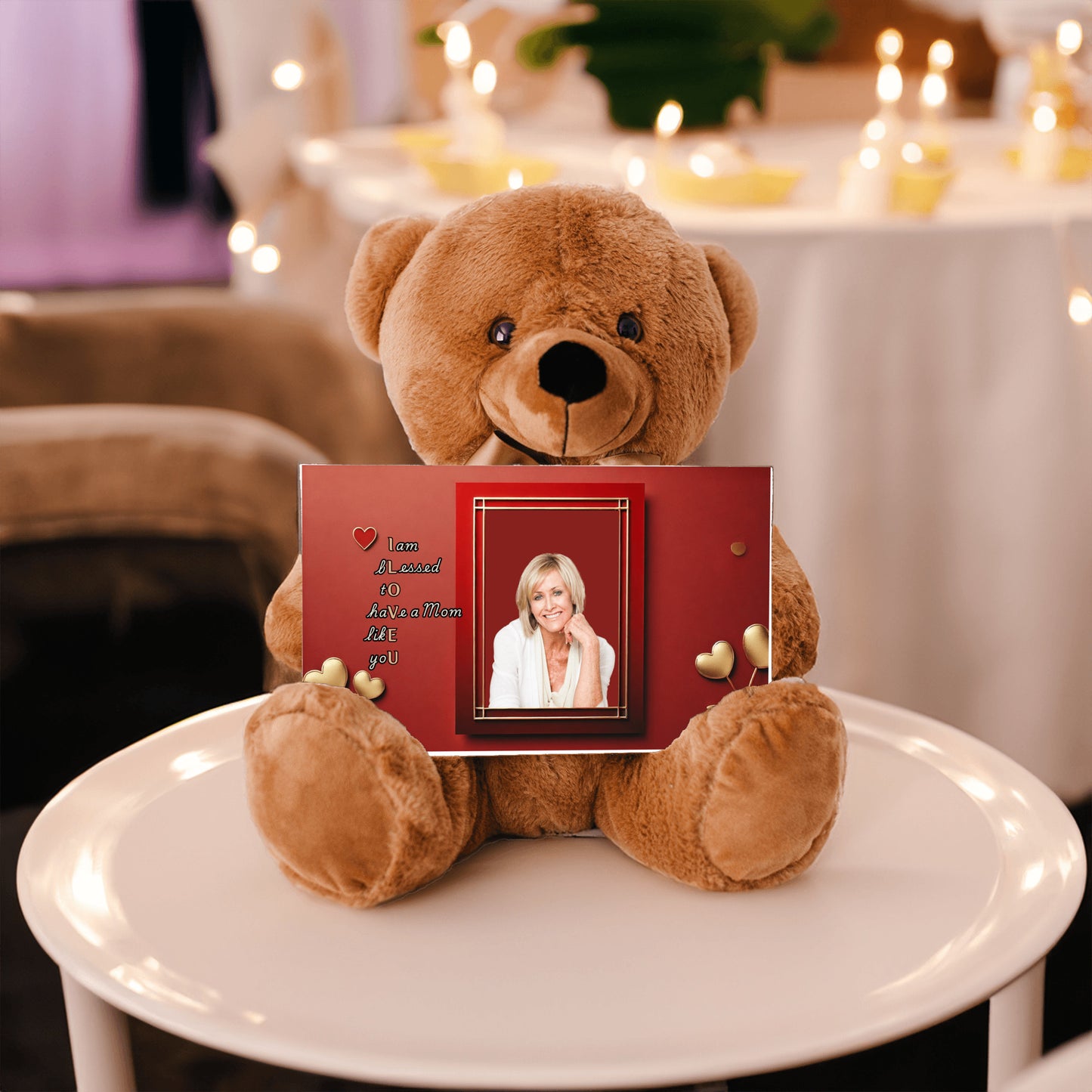 ILOVEU Personalized Teddy Bear with Sign - Gift For Mom