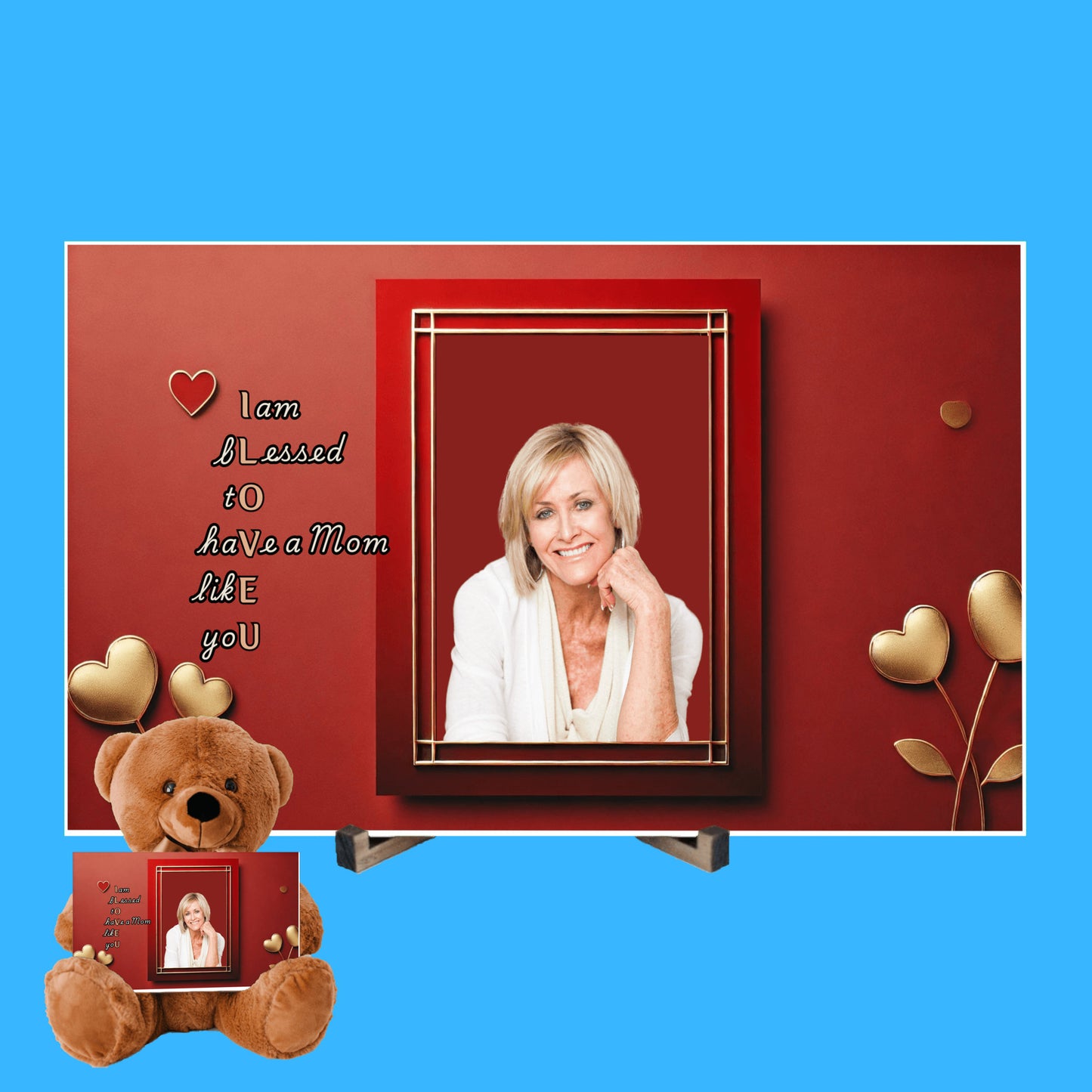 ILOVEU Personalized Teddy Bear with Sign - Gift For Mom