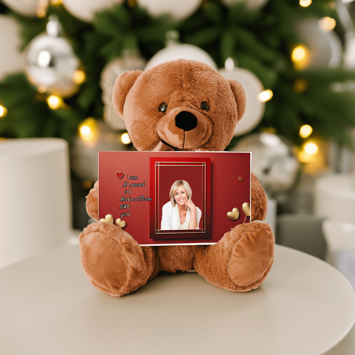 ILOVEU Personalized Teddy Bear with Sign - Gift For Mom