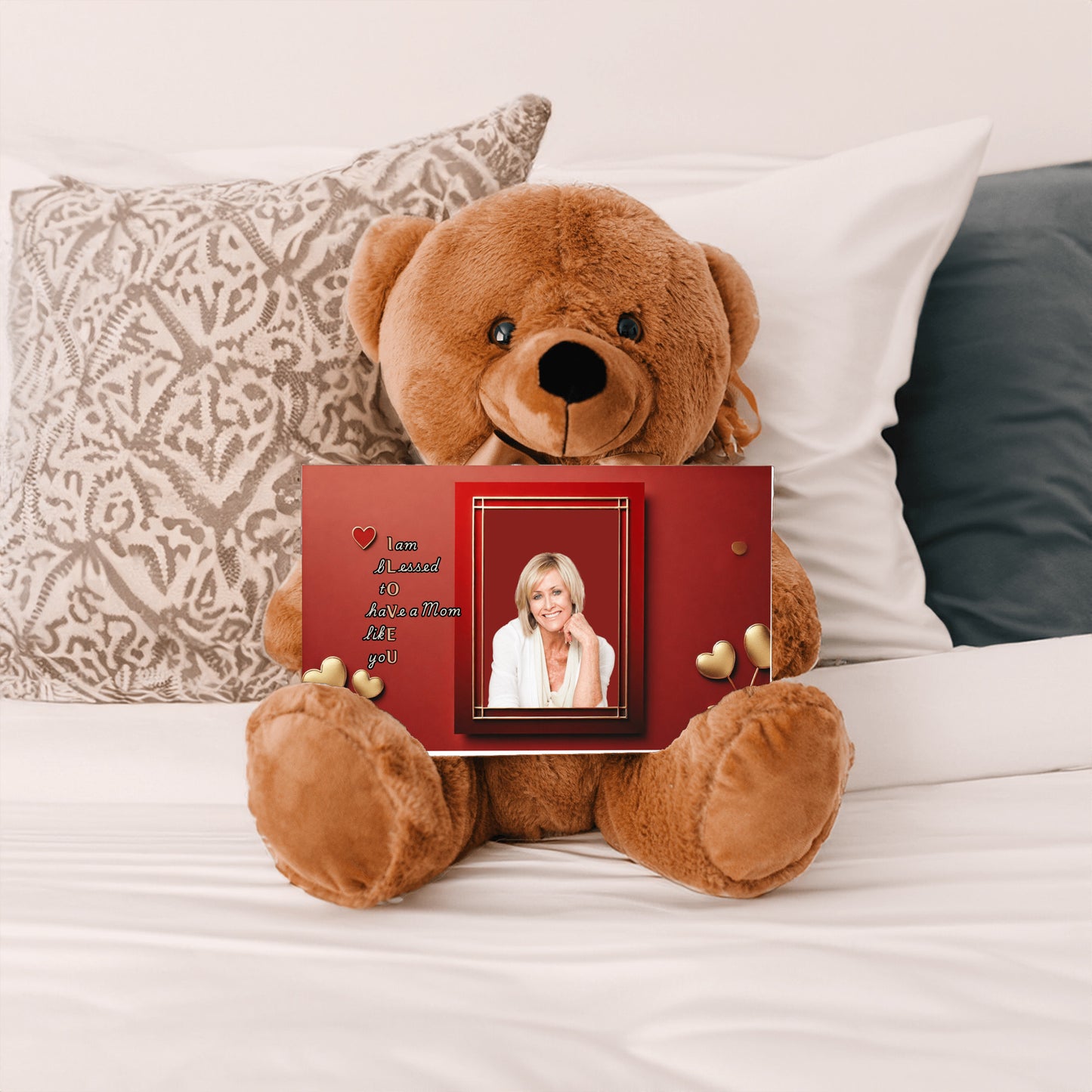 ILOVEU Personalized Teddy Bear with Sign - Gift For Mom